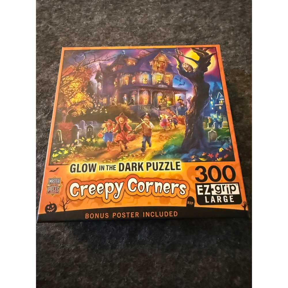 MasterPieces Creepy Corners Glow the Dark 300 Piece Halloween Fall Large Puzzle